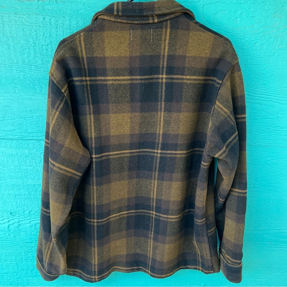 Pendleton Vintage Wool 70’s black and brown plaid shirt jacket SIZE LARGE - Picture 7 of 8